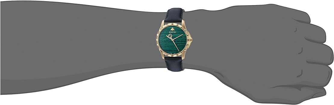  Shop Authentic Gucci Le Marche Des Merveilles Quartz Green Dial Black Leather Strap Watch For Women - YA126463 - Luxxuri