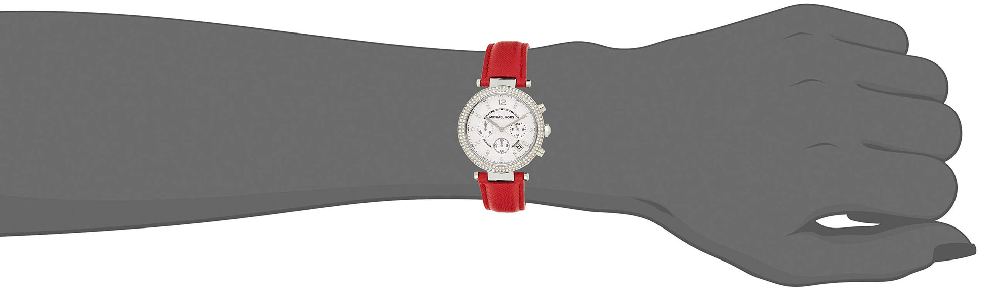  Shop Authentic Michael Kors Parker Silver Dial Red Leather Strap Watch for Women - MK2278 - Luxxuri