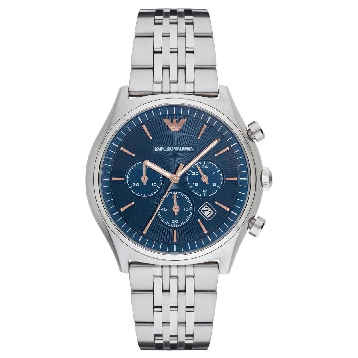  Shop Authentic Emporio Armani Luigi Chronograph Quartz Blue Dial Silver Steel Strap Watch For Men - AR1974 - Luxxuri