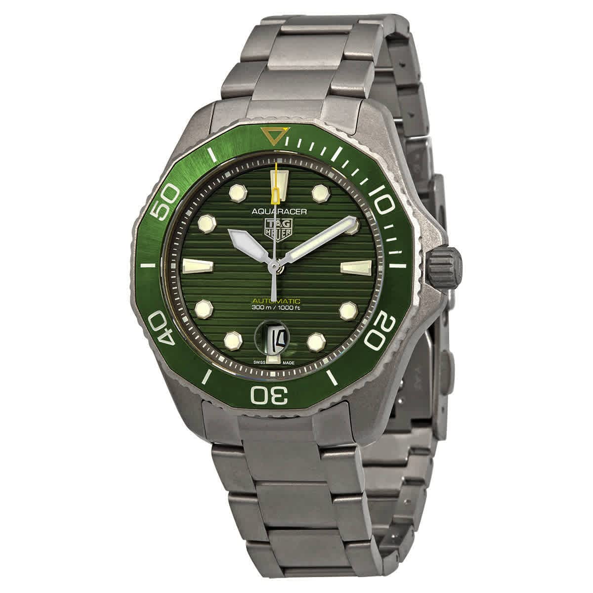  Shop Authentic Tag Heuer Aquaracer Professional 300 Automatic Green Dial Silver Steel Strap Watch for Men - WBP208B.BF0631 - Luxxuri