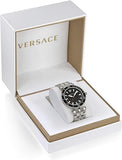  Shop Authentic Versace Greca Sport Quartz Black Dial Silver Steel Strap Watch For Men - VEZ300321 - Luxxuri