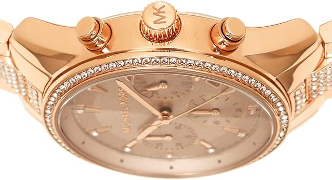  Shop Authentic Michael Kors Ritz Chronograph Rose Gold Dial Rose Gold Steel Strap Watch For Women - MK6485 - Luxxuri