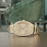  Shop Authentic Guess Raven Diamonds Gold Dial Gold Steel Strap Watch for Women - GW0104L2 - Luxxuri
