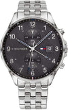  Shop Authentic Tommy Hilfiger West Quartz Black Dial Silver Steel Strap Watch For Men - 1791707 - Luxxuri
