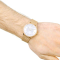  Shop Authentic Calvin Klein Minimal White Dial Rose Gold Mesh Bracelet Watch for Women - K3M22626 - Luxxuri
