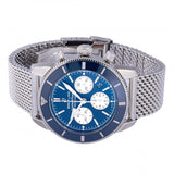  Shop Authentic Breitling Superocean Heritage B01 Chronograph 44 Blue Dial Silver Mesh Bracelet Watch for Men - AB0162161C1A1 - Luxxuri
