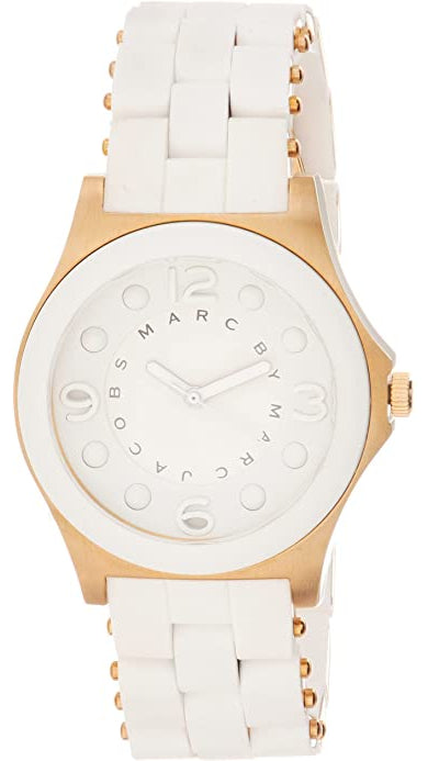 Marc Jacobs Pelly White Dial White SIlicone Strap Watch for Women - MBM2525
