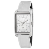  Shop Authentic Calvin Klein Window White Dial White Leather Strap Watch for Women - K2M23120 - Luxxuri