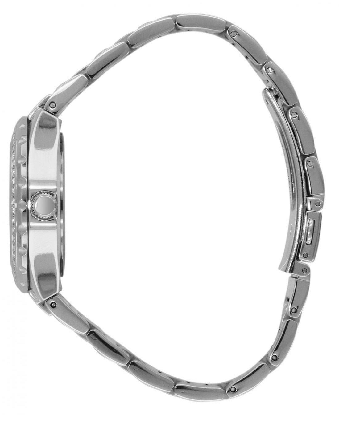 Guess Viva Quartz Silver Dial Silver Steel Strap Watch For Women - W0111l1