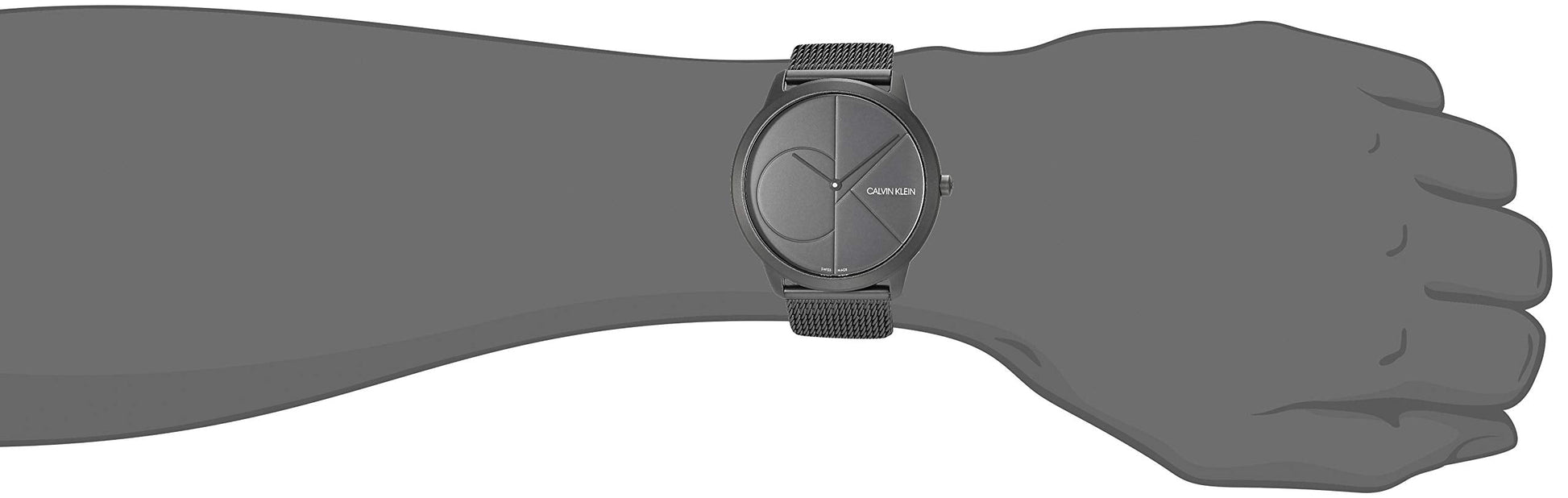  Shop Authentic Calvin Klein Minimal Black Dial Black Mesh Bracelet Watch for Men - K3M514B1 - Luxxuri