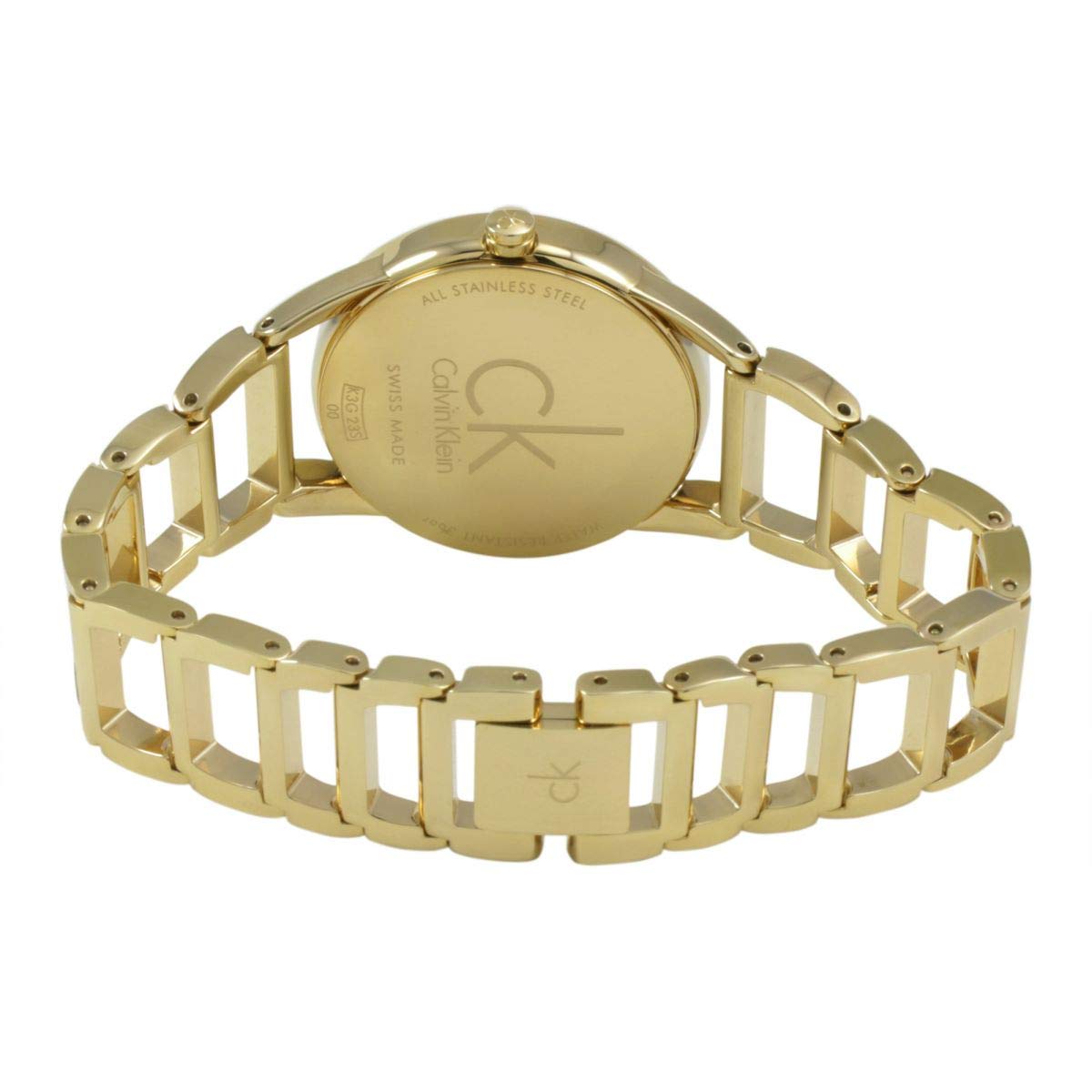  Shop Authentic Calvin Klein Stately Silver Dial Gold Steel Strap Watch for Women - K3G23526 - Luxxuri