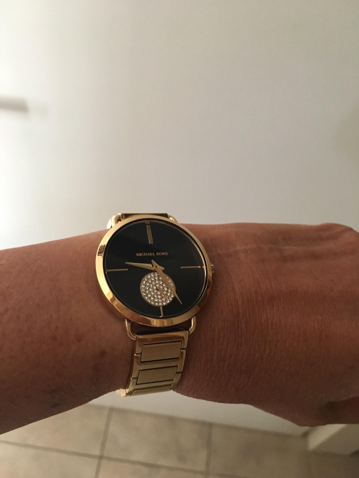  Shop Authentic Michael Kors Portia Black Dial Gold Steel Strap Watch for Women - MK3788 - Luxxuri