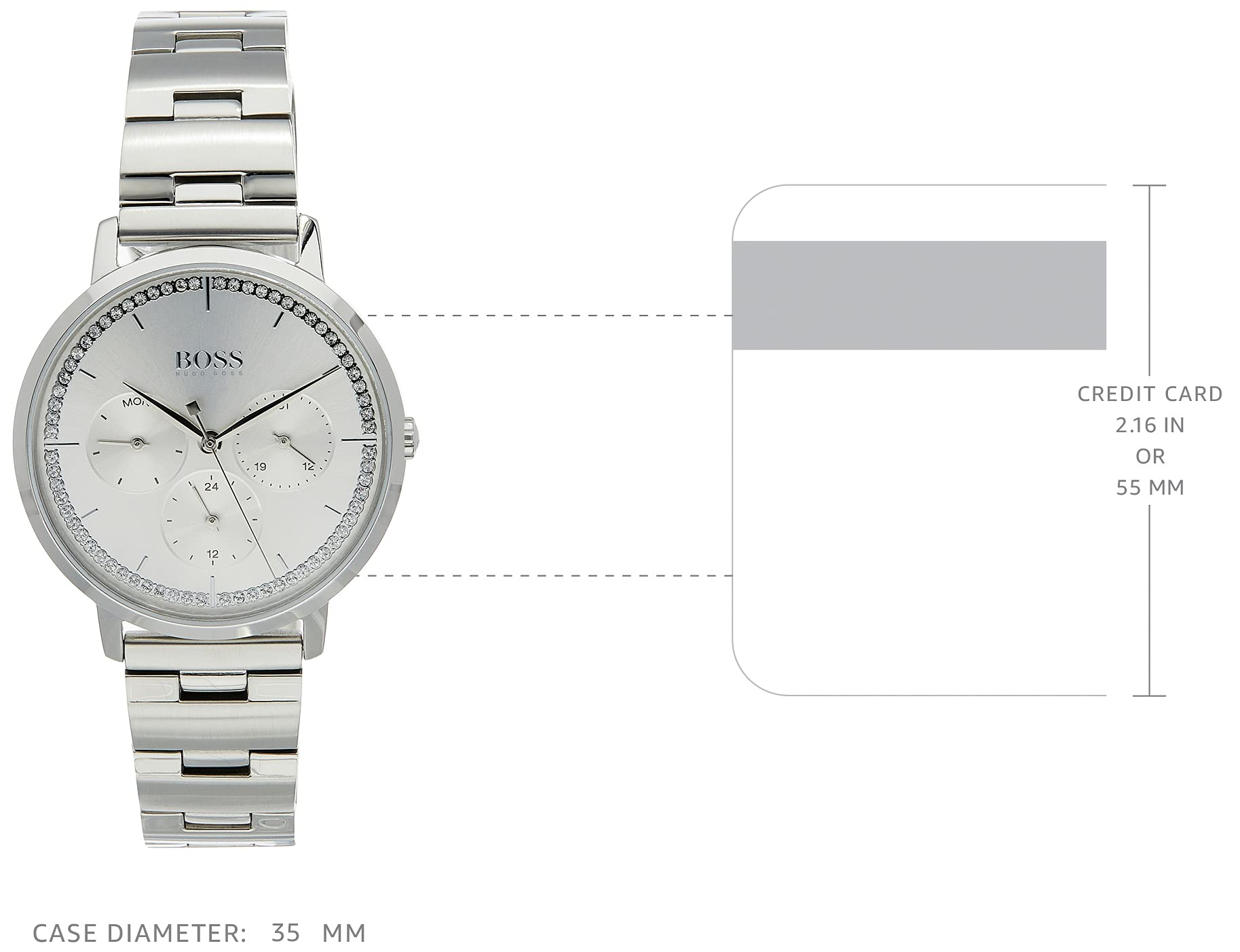  Shop Authentic Hugo Boss Prima Silver Dial Silver Steel Strap Watch for Women - 1502570 - Luxxuri
