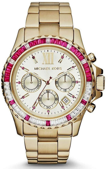  Shop Authentic Michael Kors Everest Chronograph Gold Dial Gold Steel Strap Watch for Women - MK5871 - Luxxuri