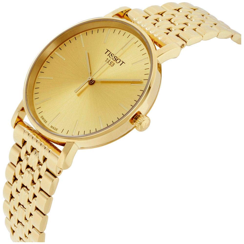  Shop Authentic Tissot T Classic Everytime Medium Gold Dial Gold Mesh Bracelet Watch For Men - T109.410.33.021.00 - Luxxuri
