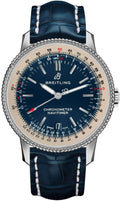  Shop Authentic Breitling Navitimer Automatic 38mm Blue Dial Blue Leather Strap Mens Watch - A17325211C1P1 - Luxxuri