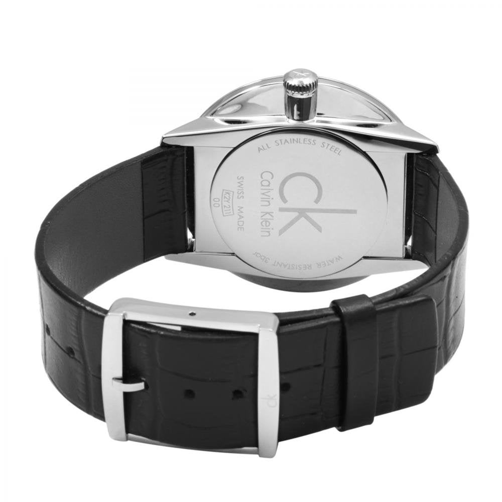  Shop Authentic Calvin Klein Accent Black Dial Black Leather Strap Watch for Women  - K2Y2Y1C3 - Luxxuri