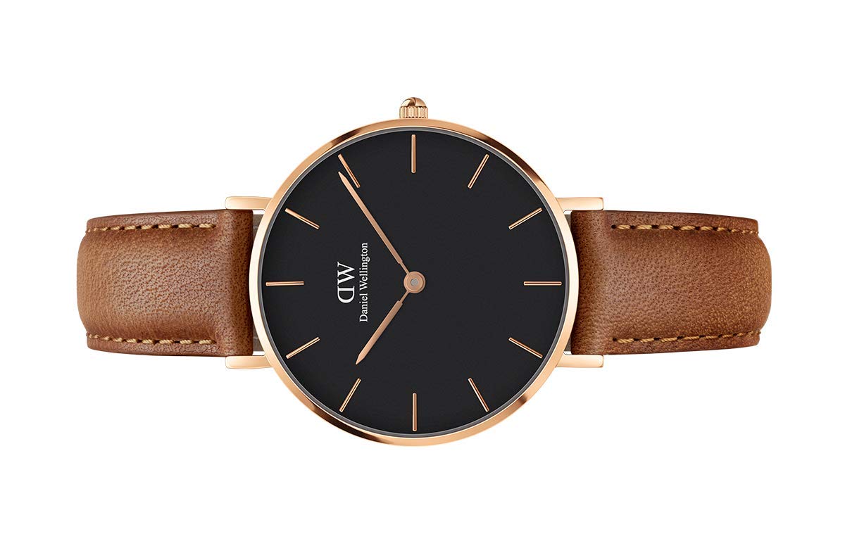  Shop Authentic Daniel Wellington Classic Petite Durham Black Dial Brown Leather Strap Watch For Women - DW00100166 - Luxxuri