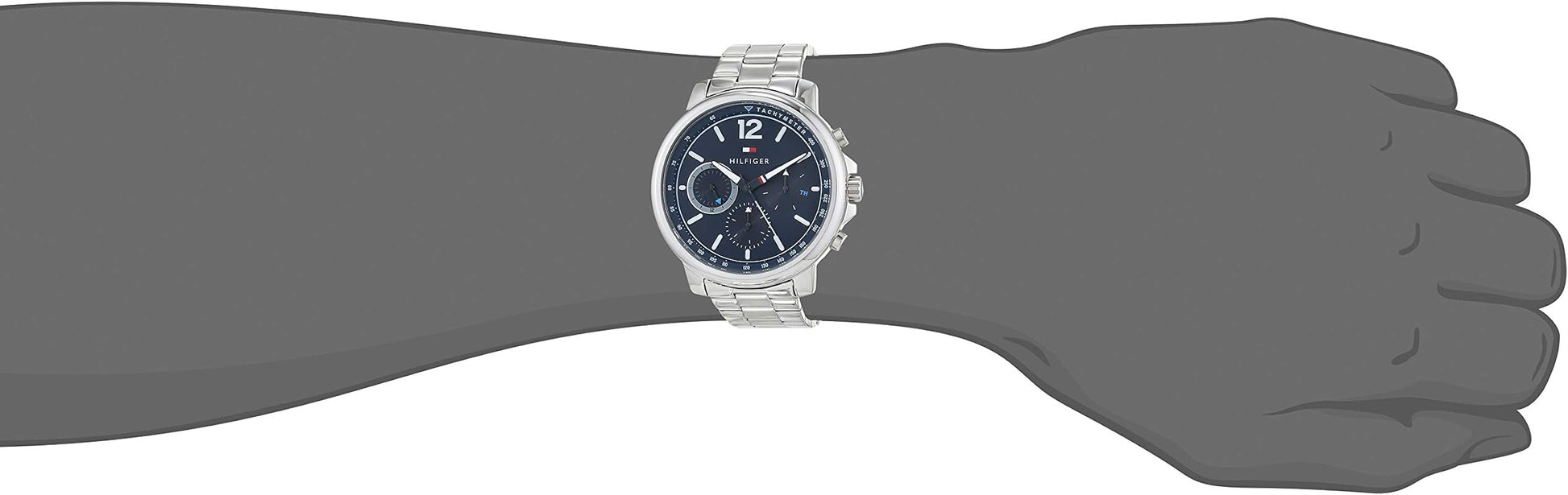  Shop Authentic Tommy Hilfiger London Chronograph Quartz Blue Dial Silver Steel Strap Watch for Men - 1791534 - Luxxuri