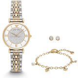  Shop Authentic Emporio Armani Gianni T Bar White Dial Two Tone Steel Strap Watch For Women - AR8031 - Luxxuri