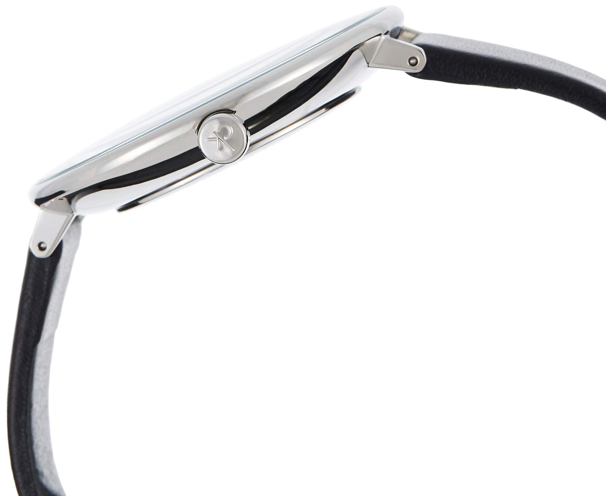  Shop Authentic Calvin Klein Rise White Grey Dial Black Leather Strap Watch for Women - K7A231C3 - Luxxuri