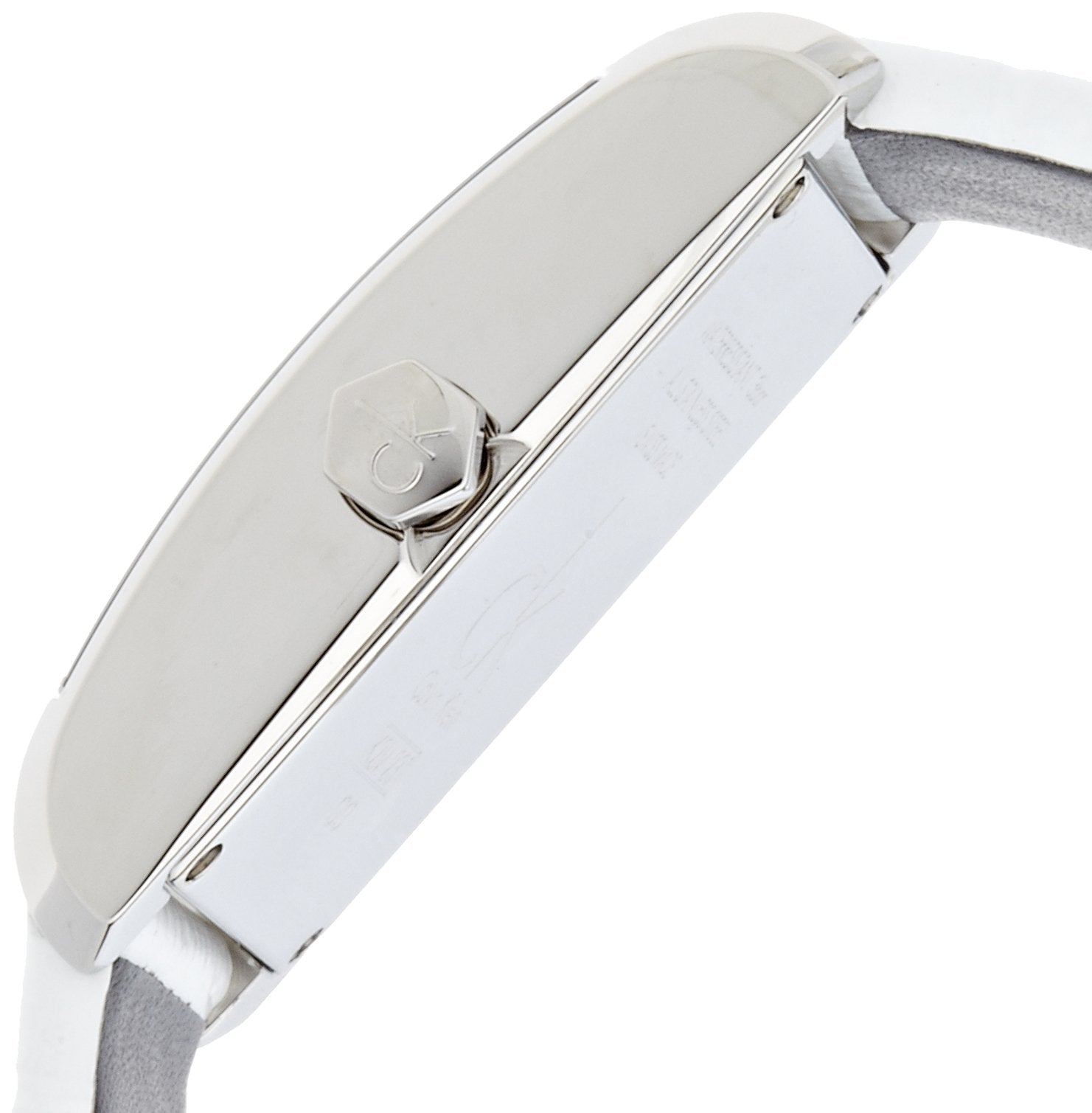  Shop Authentic Calvin Klein Window White Dial White Leather Strap Watch for Women - K2M23120 - Luxxuri