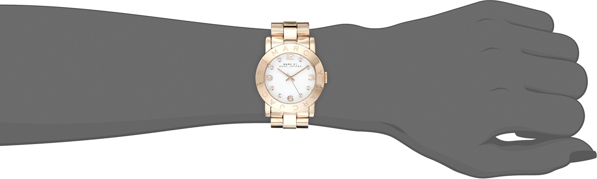 Marc Jacobs Amy White Dial Rose Gold Steel Strap Watch for Women - MBM3077