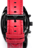  Shop Authentic Emporio Armani Sportivo Chronograph Black Dial Red Leather Strap Watch For Men - AR5918 - Luxxuri