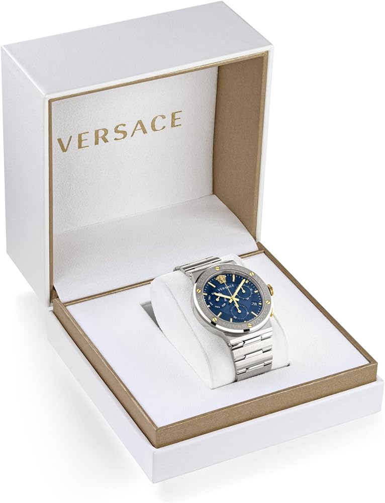  Shop Authentic Versace Greca Quartz Blue Dial Silver Steel Strap Watch For Men - VEZ900221 - Luxxuri