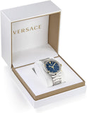  Shop Authentic Versace Greca Quartz Blue Dial Silver Steel Strap Watch For Men - VEZ900221 - Luxxuri