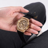  Shop Authentic Guess Princess Crystals Gold Dial Black Silicone Strap Watch For Women - GW0439L2 - Luxxuri