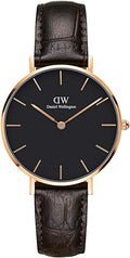  Shop Authentic Daniel Wellington Classic Petite York Black Dial Brown Leather Strap Watch For Women - DW00100170 - Luxxuri