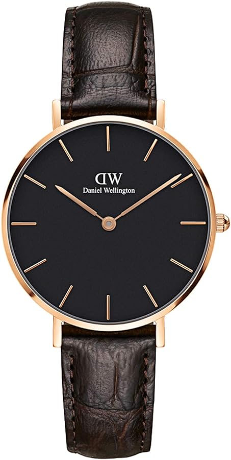  Shop Authentic Daniel Wellington Classic Petite York Black Dial Brown Leather Strap Watch For Women - DW00100170 - Luxxuri