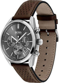  Shop Authentic Hugo Boss Champion Grey Dial Brown Leather Strap Watch for Men - 1513815 - Luxxuri