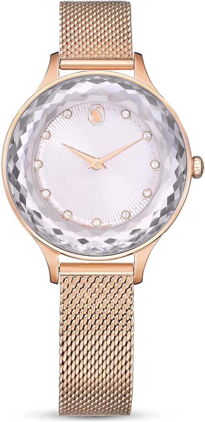  Shop Authentic Swarovski Octea Nova Silver Dial Rose Gold Mesh Strap Watch for Women - 5650011 - Luxxuri