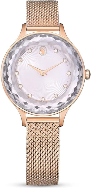  Shop Authentic Swarovski Octea Nova Silver Dial Rose Gold Mesh Strap Watch for Women - 5650011 - Luxxuri