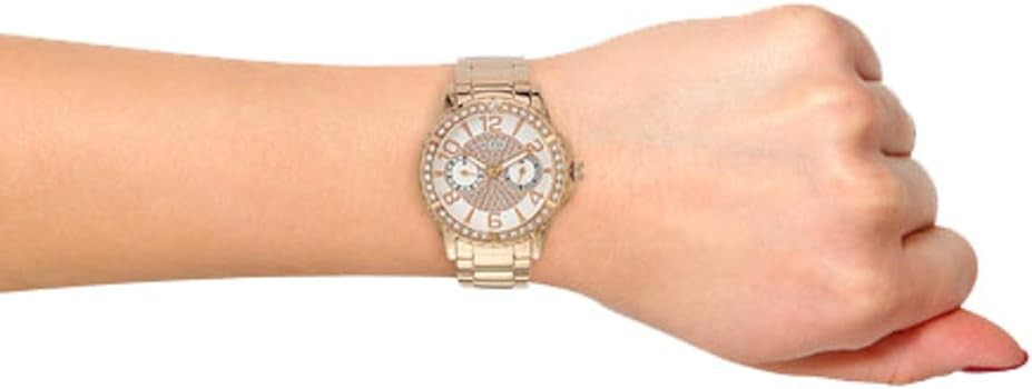  Shop Authentic Guess Sassy Quartz White Dial Rose Gold Steel Strap Watch For Women - W0705L3 - Luxxuri