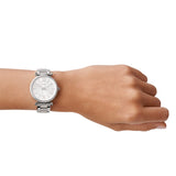  Shop Authentic Fossil Carlie Silver Dial Silver Steel Strap Watch for Women - ES4341 - Luxxuri