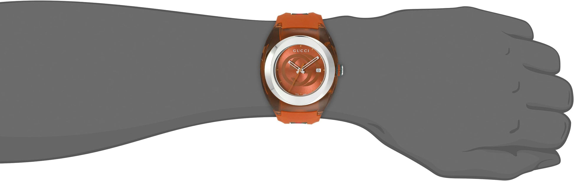  Shop Authentic Gucci Sync XXL Quartz Orange Dial Orange Rubber Strap Unisex Watch - YA137108 - Luxxuri