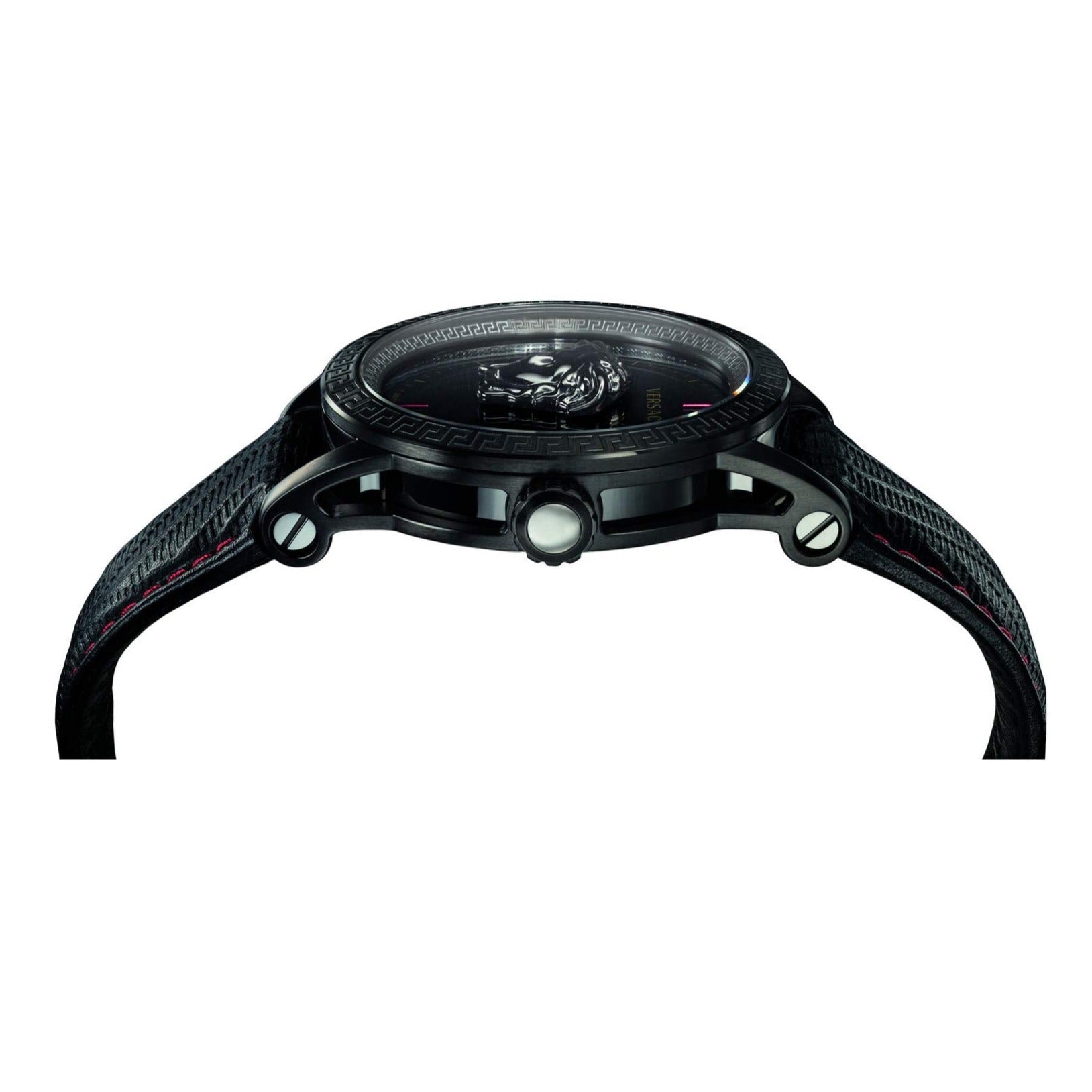  Shop Authentic Versace Palazzo Empire Black Dial Black Leather Strap Watch for Men - VERD00218 - Luxxuri