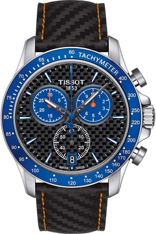  Shop Authentic Tissot V8 Alpine Carbon Chronograph Black Dial Black Leather Strap Watch For Men - T106.417.16.201.00 - Luxxuri