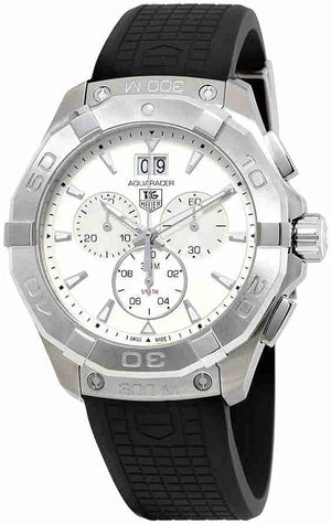  Shop Authentic Tag Heuer Aquaracer Chronograph White Dial Black Rubber Strap Watch for Men - CAY1111.FT6041 - Luxxuri