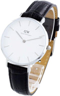  Shop Authentic Daniel Wellington Classic Petite Reading White Dial Black Leather Strap Watch For Women - DW00100185 - Luxxuri