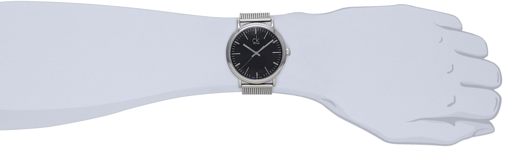  Shop Authentic Calvin Klein Surround Black Dial Silver Mesh Bracelet Watch for Men - K3W21121 - Luxxuri