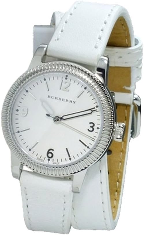  Shop Authentic Burberry Utilitarian White Dial White Leather Strap Watch for Women - BU7846 - Luxxuri