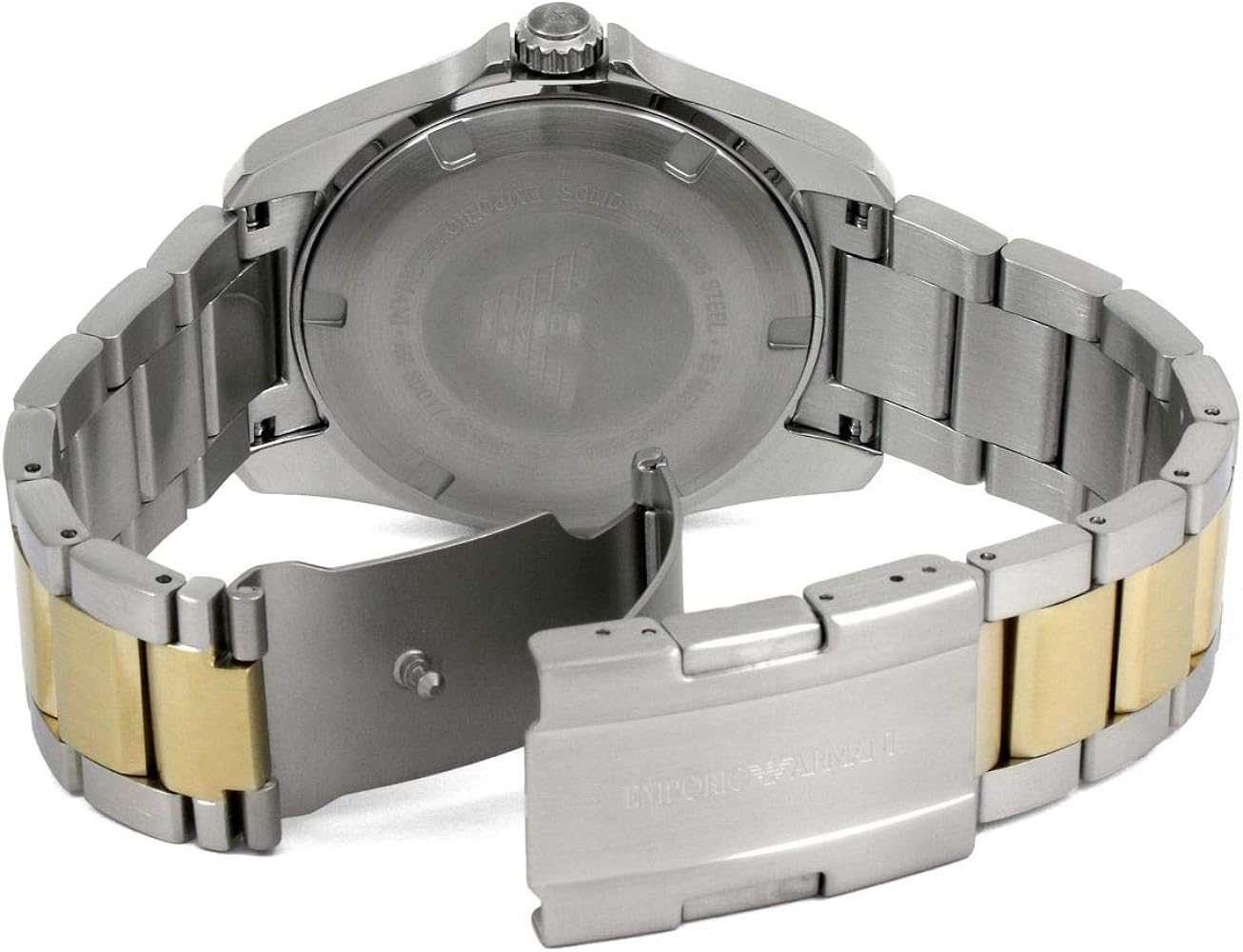  Shop Authentic Emporio Armani Quartz Black Dial Two Tone Steel Strap Watch For Men - AR80017 - Luxxuri