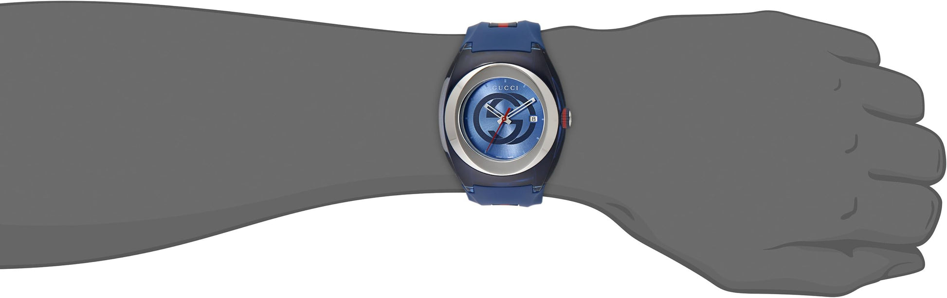 Shop Authentic Gucci Sync XXL Quartz Blue Dial Blue Rubber Strap Watch For Men - YA137104 - Luxxuri