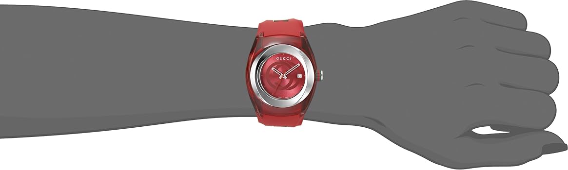  Shop Authentic Gucci Sync Quartz Red Dial Red Rubber Strap Watch For Women - YA137303 - Luxxuri