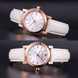  Shop Authentic Burberry The City White Dial White Leather Strap Watch for Women - BU9209 - Luxxuri
