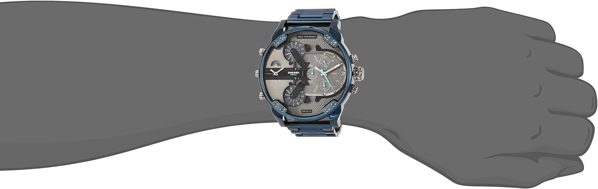  Shop Authentic Diesel Daddy 2.0 Chronograph Quartz Grey Dial Blue Steel Strap Watch For Men - DZ7414 - Luxxuri